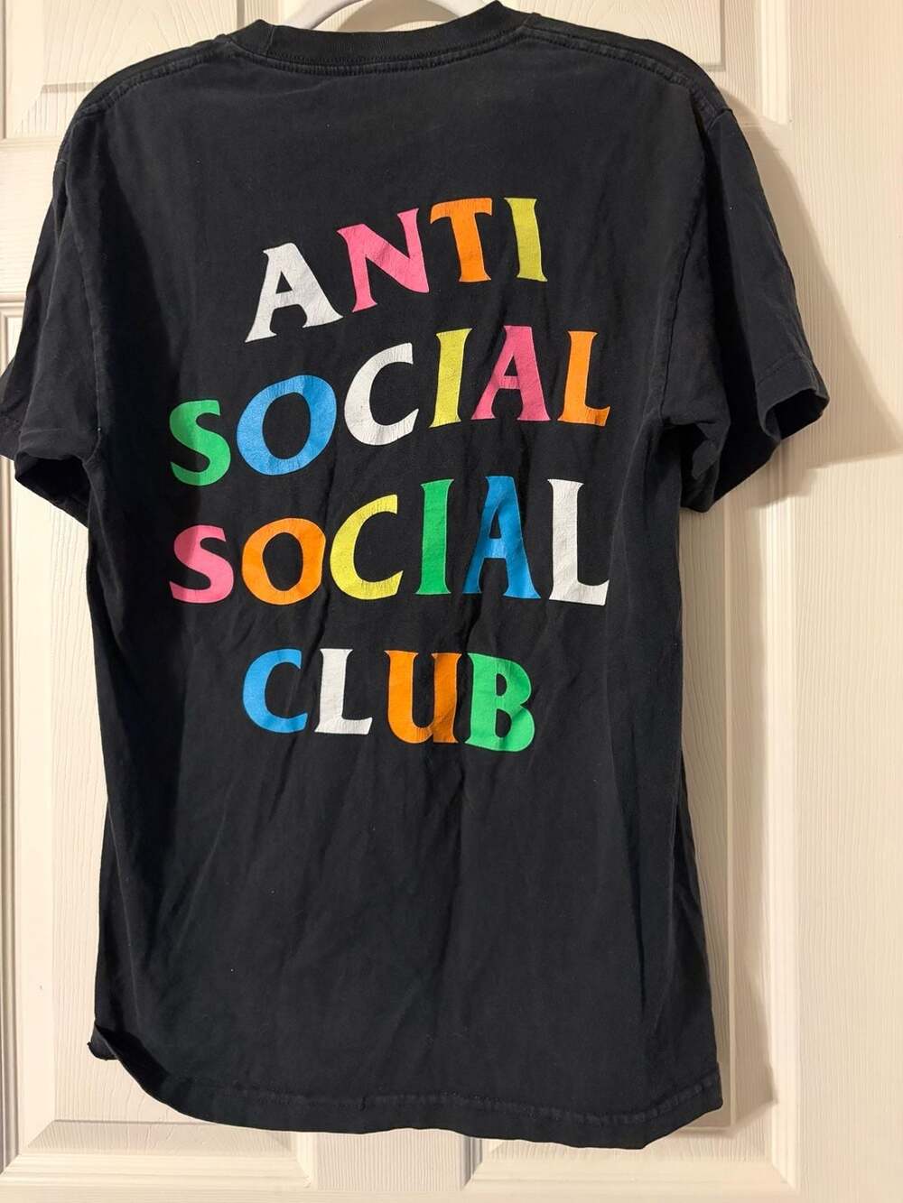 Anti Social Social Club Rainbow Logo Tee Black Size M